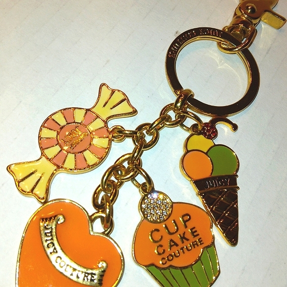 MUST SEE! Vintage Y2K JUICY COUTURE "Cupcake Couture" Pave Crystal Charms Fob - Picture 8 of 16